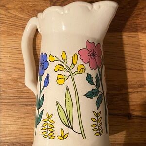 Vintage 1970’s (?) Floral Cream Pitcher/Mini Vase